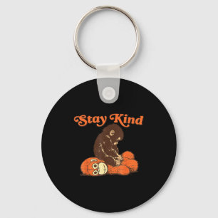Stay kind baby monkey punch plush men women kids keychain