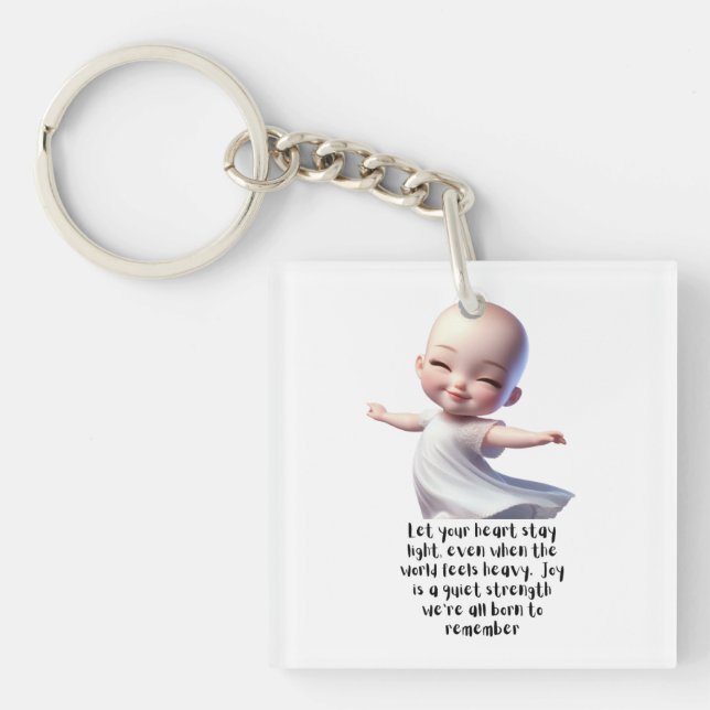 Stay light, Stay Joyful - Motivational Art Keychain (Front)