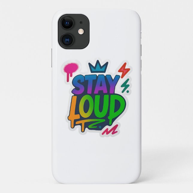 Stay Loud Graffiti Neon Artwork Case-Mate iPhone Case (Back)