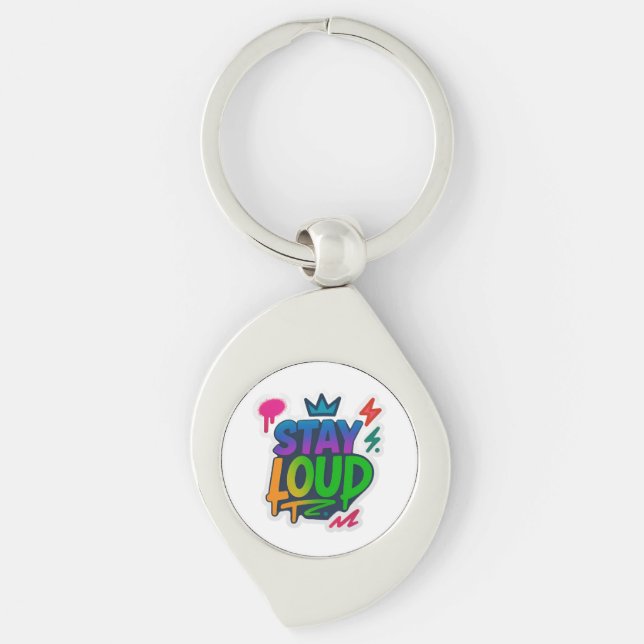Stay Loud Graffiti Neon Artwork Keychain (Front)