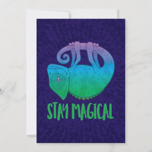 Stay Magical Levitating Chameleon Holiday Card