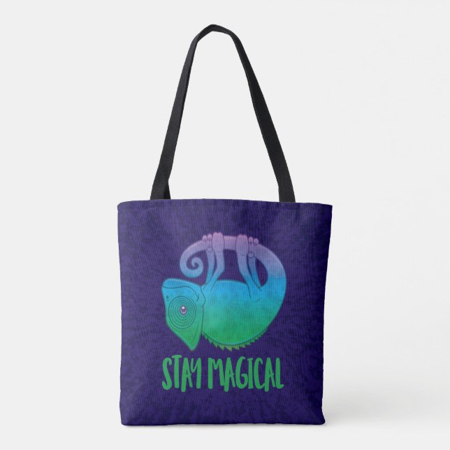 Stay Magical Levitating Chameleon Tote Bag (Back)
