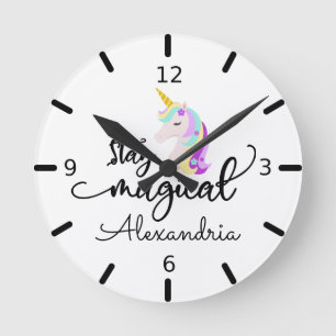 Stay Magical Unicorn Round Clock
