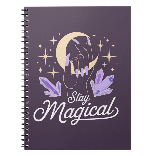 Stay Magical – Witchy Moon & Crystal Journal (Front)