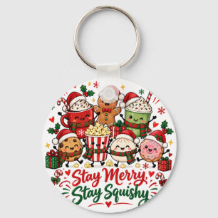 Stay Merry Stay Squishy Christmas Hot Chocolate Keychain