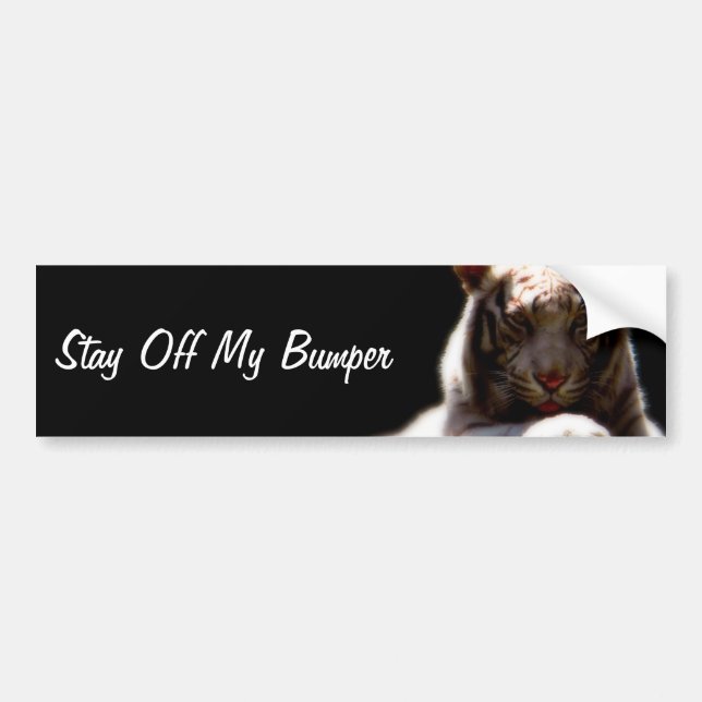Stay Off My Bumper Tiger Sticker (Front)