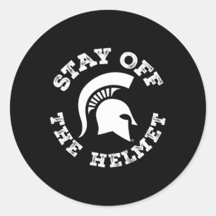 Stay Off The Helmet - Michigan State Spartans Sket Classic Round Sticker