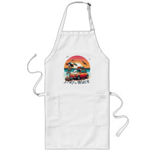 Stay On Beach - Retro Vibes - Skeleton Long Apron