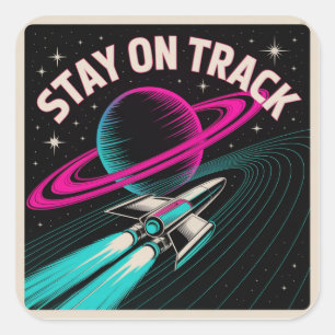 Stay On Track Square Sticker