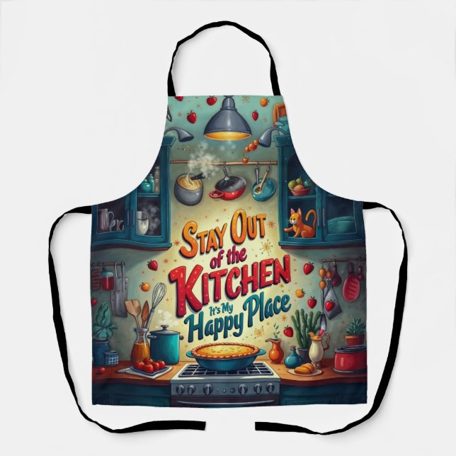 Stay Out of the Kitchen - It's My Happy Place Apro Apron (Front)