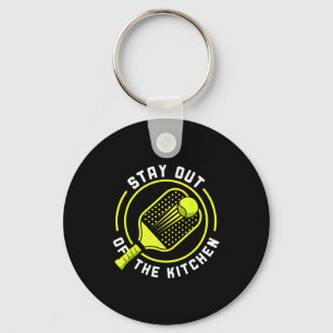Stay out of the kitchen pickleball paddle keychain