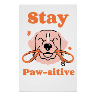 Stay Paw-sitive Poster