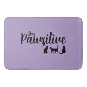 Stay Pawsitive Black Cat Bath Mat