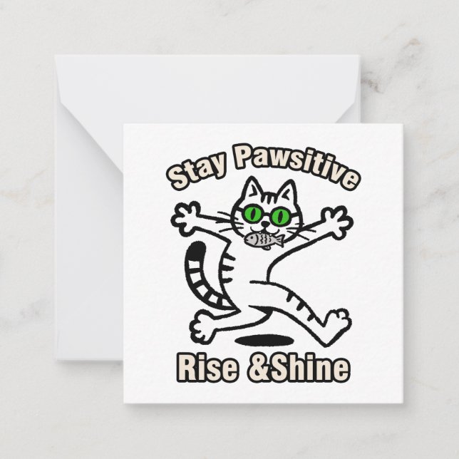 Stay Pawsitive Cat Card (Front)