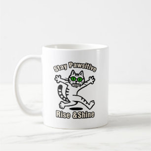 Stay Pawsitive Cat Coffee Mug