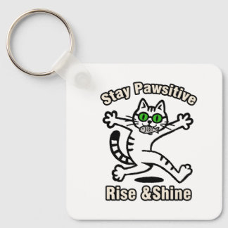Stay Pawsitive Cat Keychain