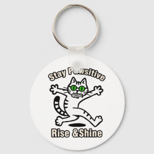 Stay Pawsitive Cat Keychain