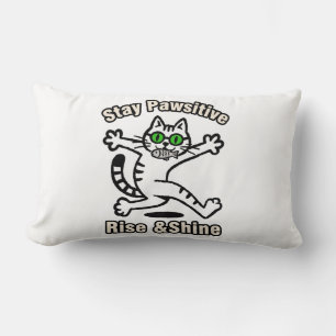 Stay Pawsitive Cat Lumbar Pillow