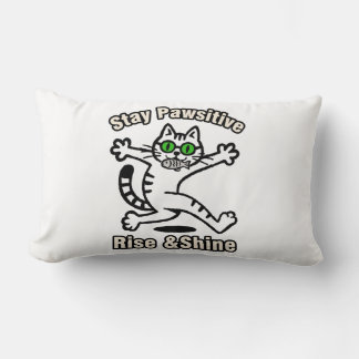 Stay Pawsitive Cat Lumbar Pillow
