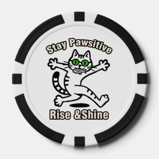 Stay Pawsitive Cat Poker Chips