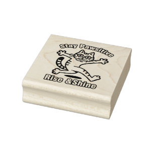 Stay Pawsitive Cat Rubber Stamp