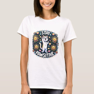 Stay Pawsitive Cat T-Shirt