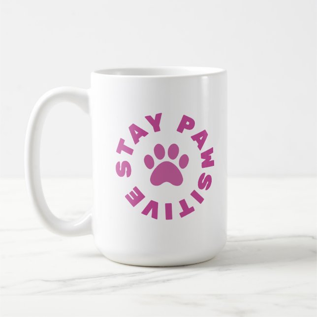 Stay Pawsitive - Classic White Mug (Left)
