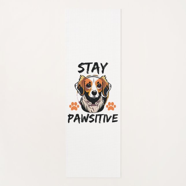 Stay Pawsitive Dog Lover Yoga Mat (Front)