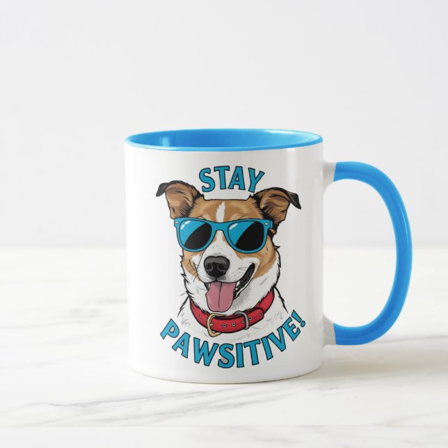 Stay Pawsitive Dog Mug (Right)