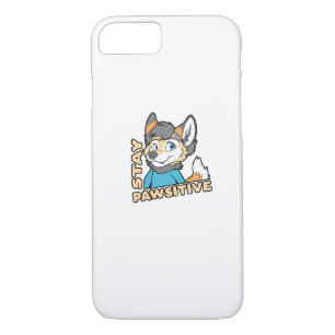 Stay Pawsitive Funny Furry Fandom Fursuit Gift Case-Mate iPhone Case
