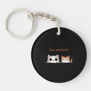 Stay pawsitive keychain