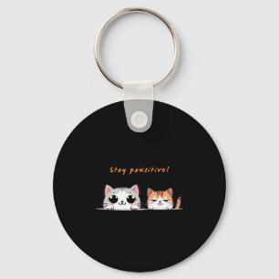 Stay pawsitive keychain
