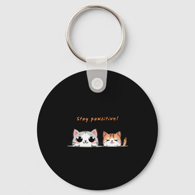 Stay pawsitive keychain (Front)