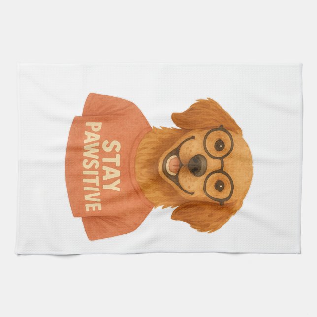 Stay Pawsitive Kitchen Towel (Horizontal)