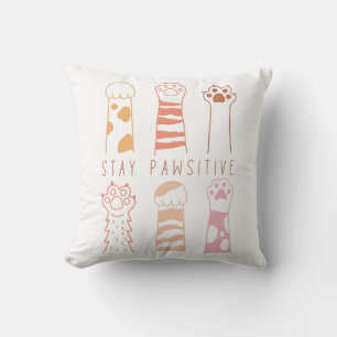 Stay Pawsitive Throw Pillow