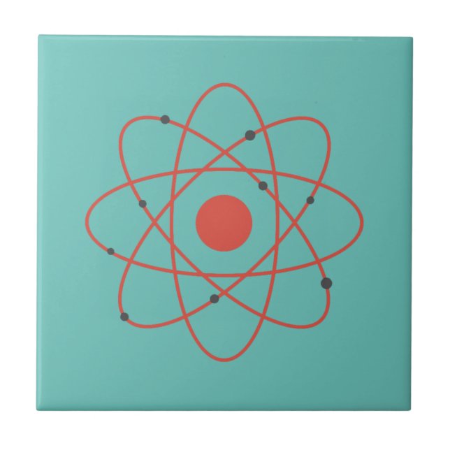 Stay Positive atom physics science geek Tile (Front)