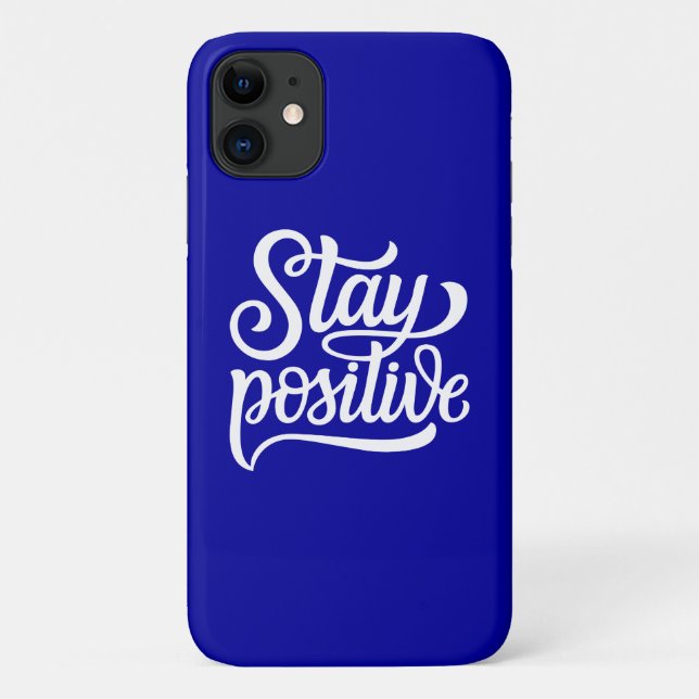 Stay Positive Blue Case-Mate iPhone Case (Back)