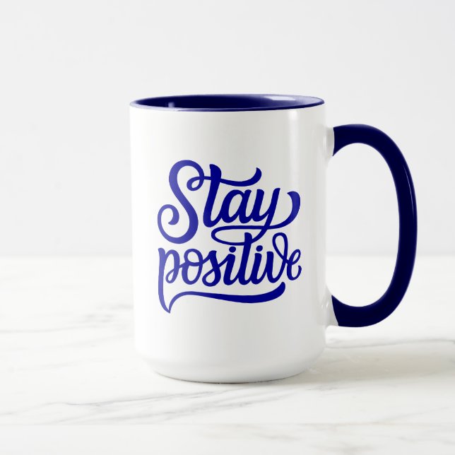 Stay Positive Blue Mug (Right)