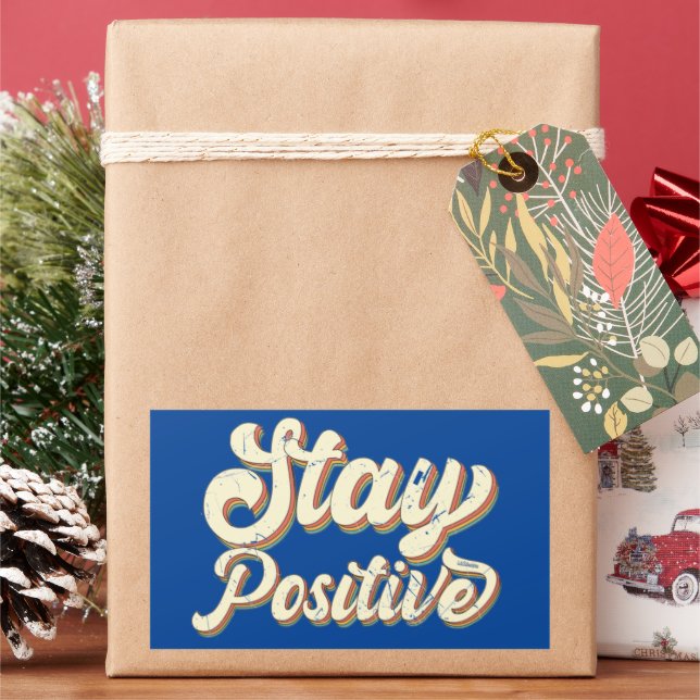 STAY POSITIVE funny 70's typography retro design   Sticker (Holiday)
