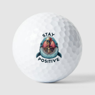 Stay Positive - Skeleton and Whale Golf Balls