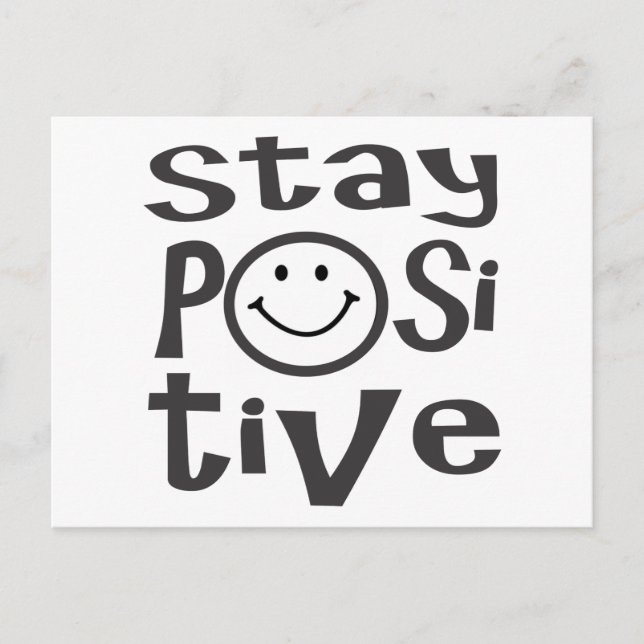 Stay Positive with Happy Face Postcard (Front)