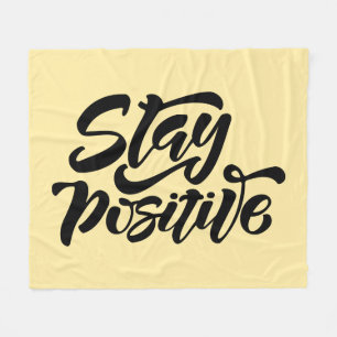 Stay Positive Yellow Fleece Blanket