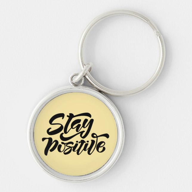 Stay Positive Yellow Keychain (Front)