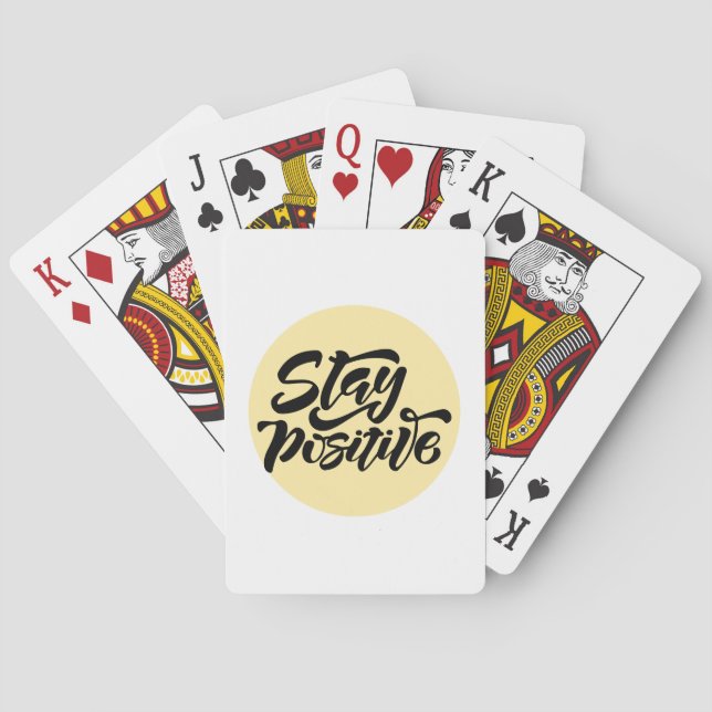 Stay Positive Yellow Playing Cards (Back)