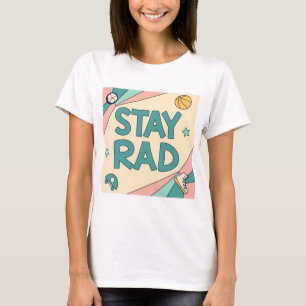"Stay Rad" Graphic with Retro Sports Elements T-Shirt