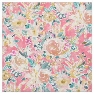 STAY READY Pink Floral Fabric