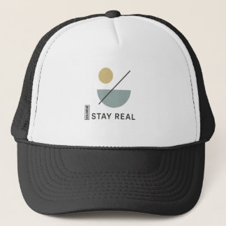 STAY REAL Minimalist Trucker Hat – Modern Abstract