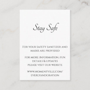 Stay Safe and Information Website Cards