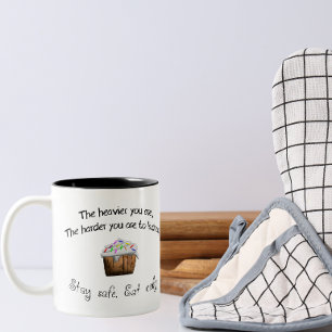 Stay safe, eat cake Two-Tone coffee mug