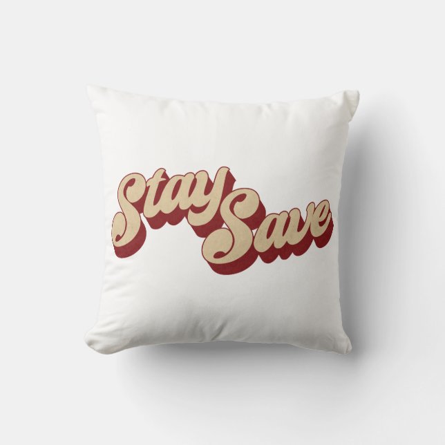 Stay Safe Hoodie Throw Pillow (Front)
